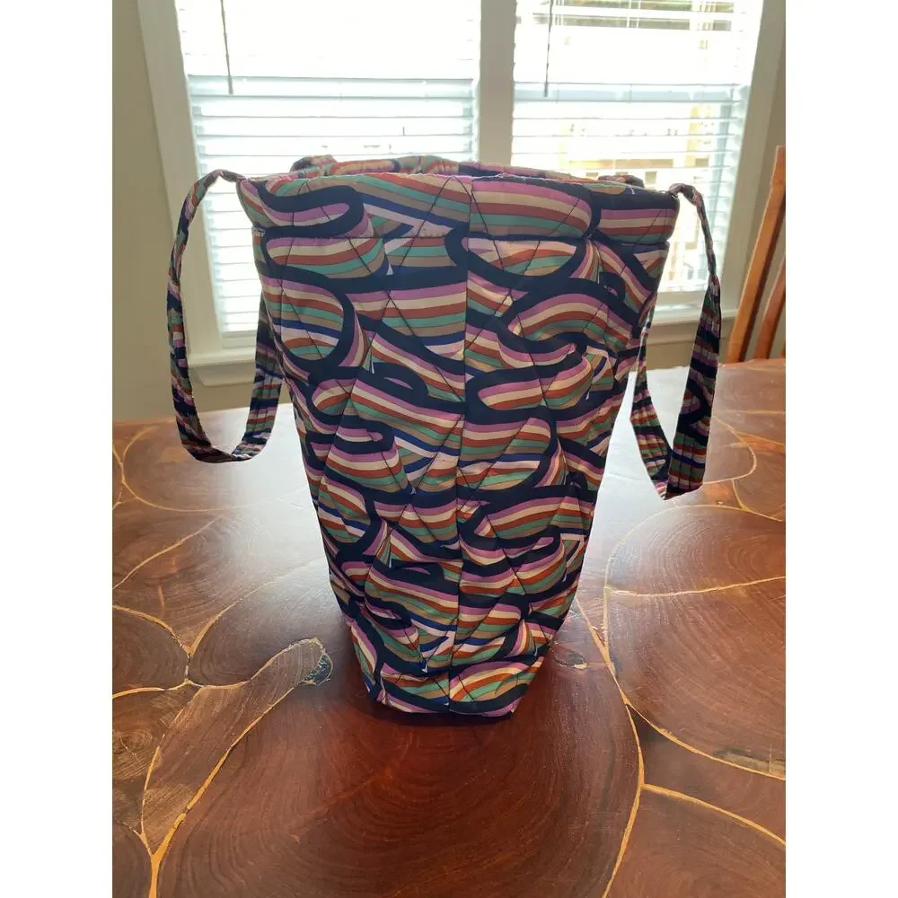 Vera Bradley Large East West Tote in the Retro Ribbons pattern. - Picture 6 of 9